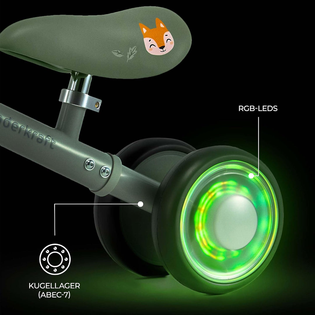 Kinderkraft Cutie Flash Laufrad, Lernlaufrad, Kinderlaufrad, Lauflernrad ohne Pedale, Räder mit LED-