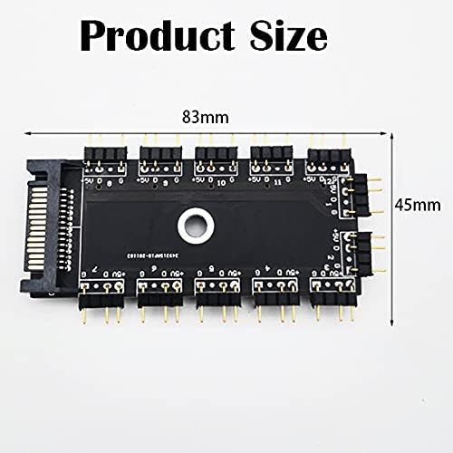 ARGB Controller, CTRICALVER 1 bis 11 Ports ARGB HUB, 5 V, 3 Pin RGB LED Splitter Hub mit SATA/IDE Po