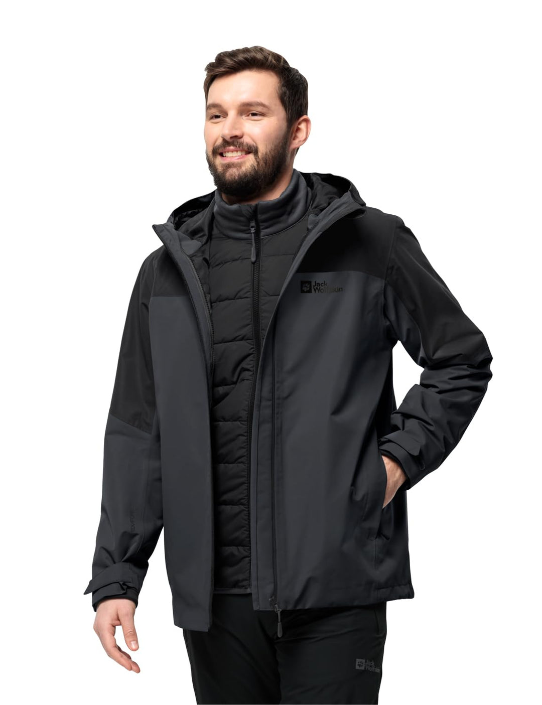 Jack Wolfskin Herren Glaabach 3in1 Jkt M Jacket L Schwarz, L Schwarz