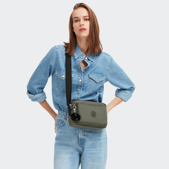 Kipling Damen Abanu M Crossbody, Grün Moss, 24x17x9 cm (B x H T) EU Green Moss, Green Moss