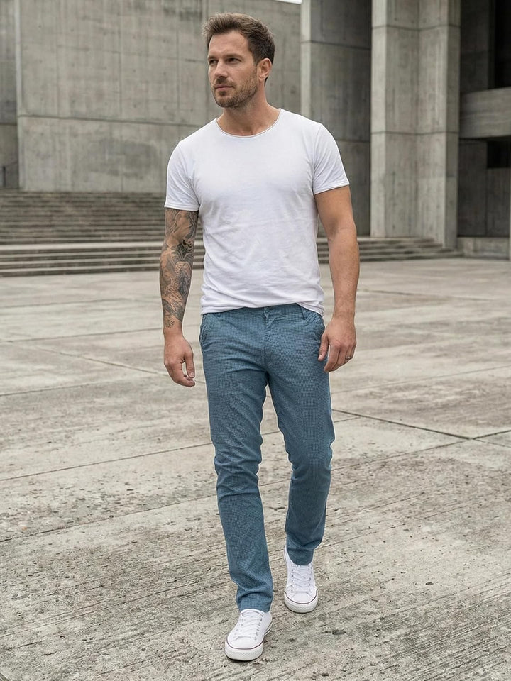 Rock Creek Herren Chino Hose Slim Fit Business Hosen RC-2154 34W / 32L Himmelblau, 34W / 32L Himmelb