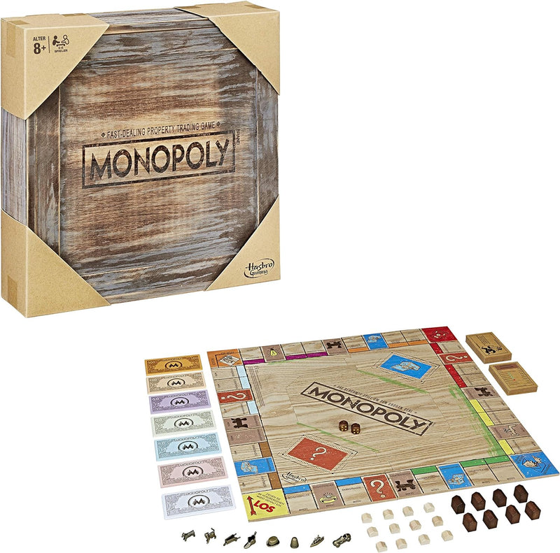 Monopoly Rustic, Sonderedition aus Holz, der Klassiker der