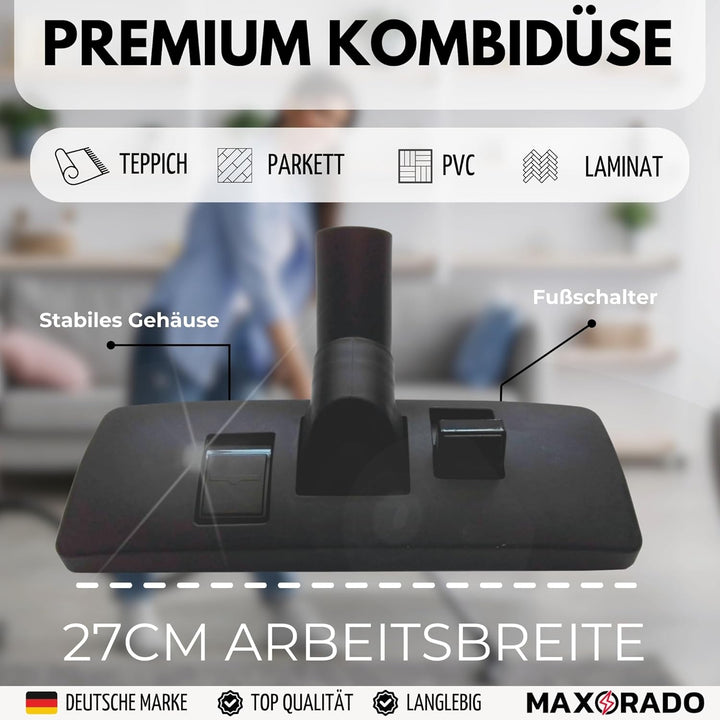 Bodendüse Möbelpinsel Staubsaugerrohr Verlängerungsrohr für Bosch Siemens VS06B1110 Synchropower Sau
