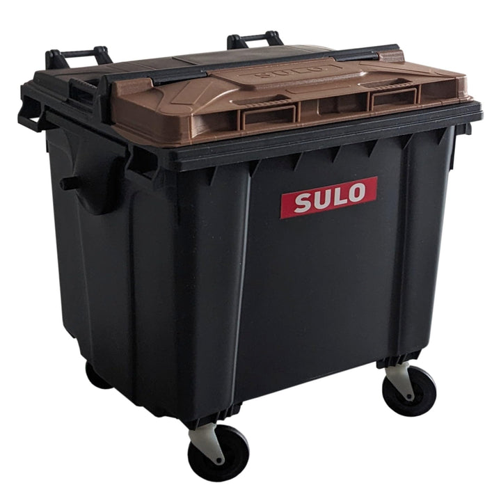 Sulo Mini Mülltonne Container 1100L Nachbildung | Tisch-Mülleimer Klein | Desktop Büro Schreibtisch