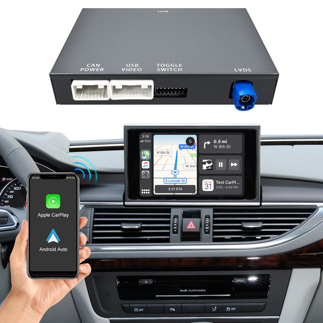 EZoneTronics Wireless CarPlay & Android Auto Retrofit Kit Decoder für Audi A6/A7 2010-2015 mit MMI 3
