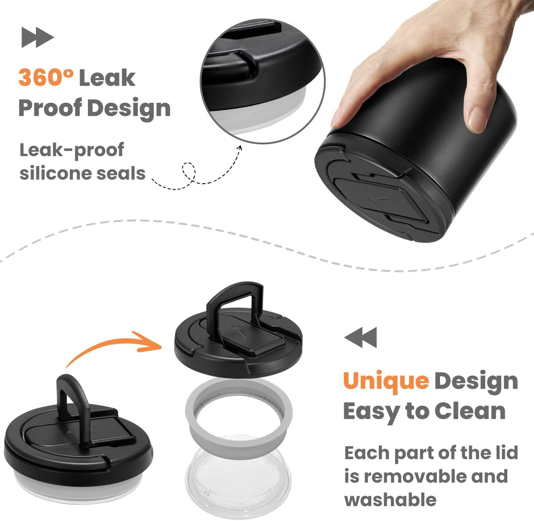 Itslife Thermobehälter für Essen 600ml, Warmhaltebehälter Essen Edelstahl mit Schnallendeckel und Lö