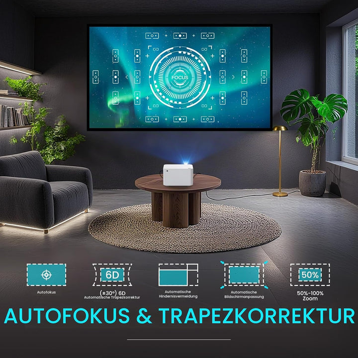 [Fresnel 85% ALR-Bildschirm und Streaming-Smart-Beamer] Draussen-Tageslichtbildschirm 1,8dB Gain 100