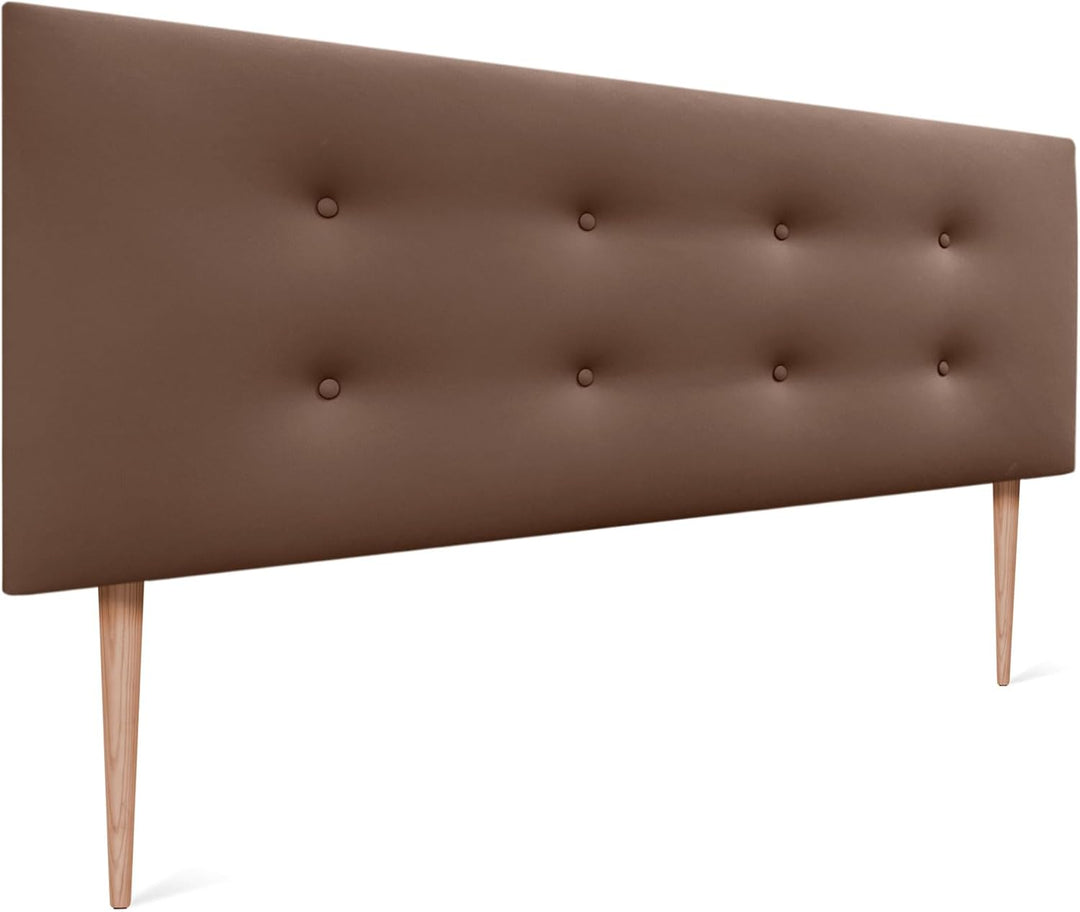 DHOME Kunstleder oder Stoff Kopfteil AQUALINE Pro mit 2 Reihen von Schaltflächen und Füssen gepolste