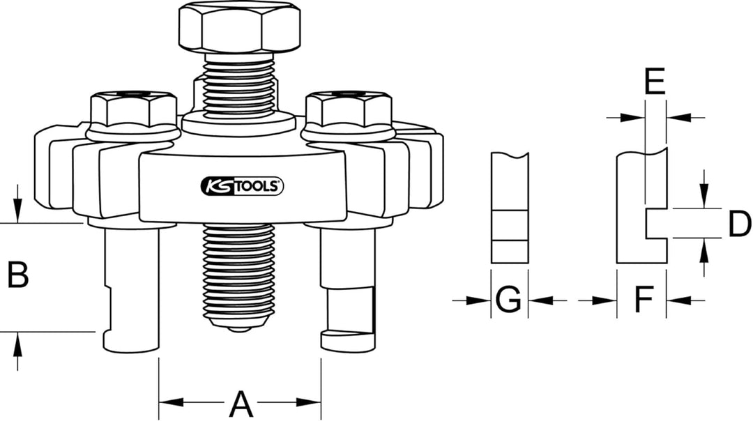 KS Tools 150.3130 Universal-Riemenscheiben-Abzieher 3-armig, 90mm