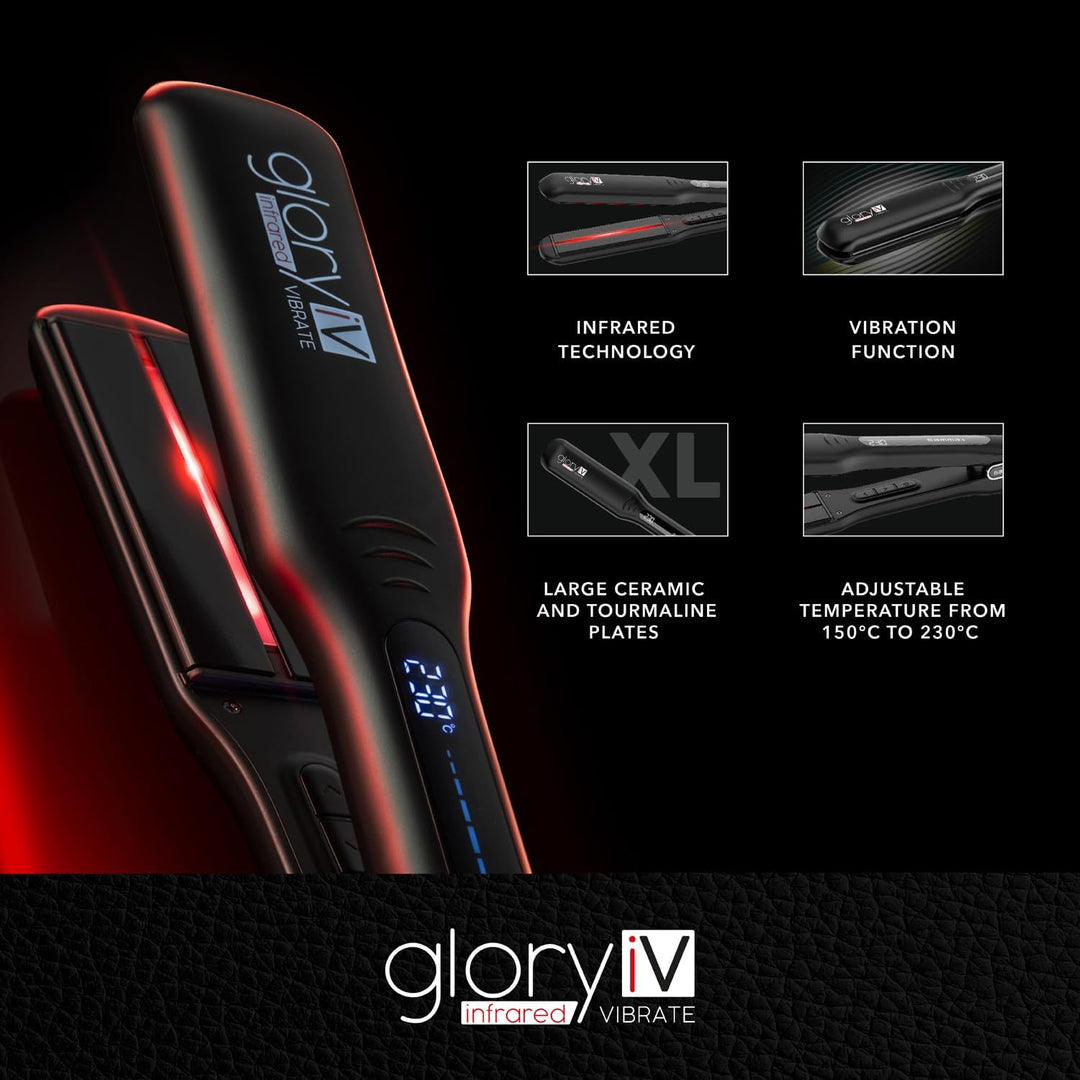 GAMMA+ Professionelles Vibrations-Infrarot-Haarglätteisen Glory iV, extra grosse Platten aus Keramik