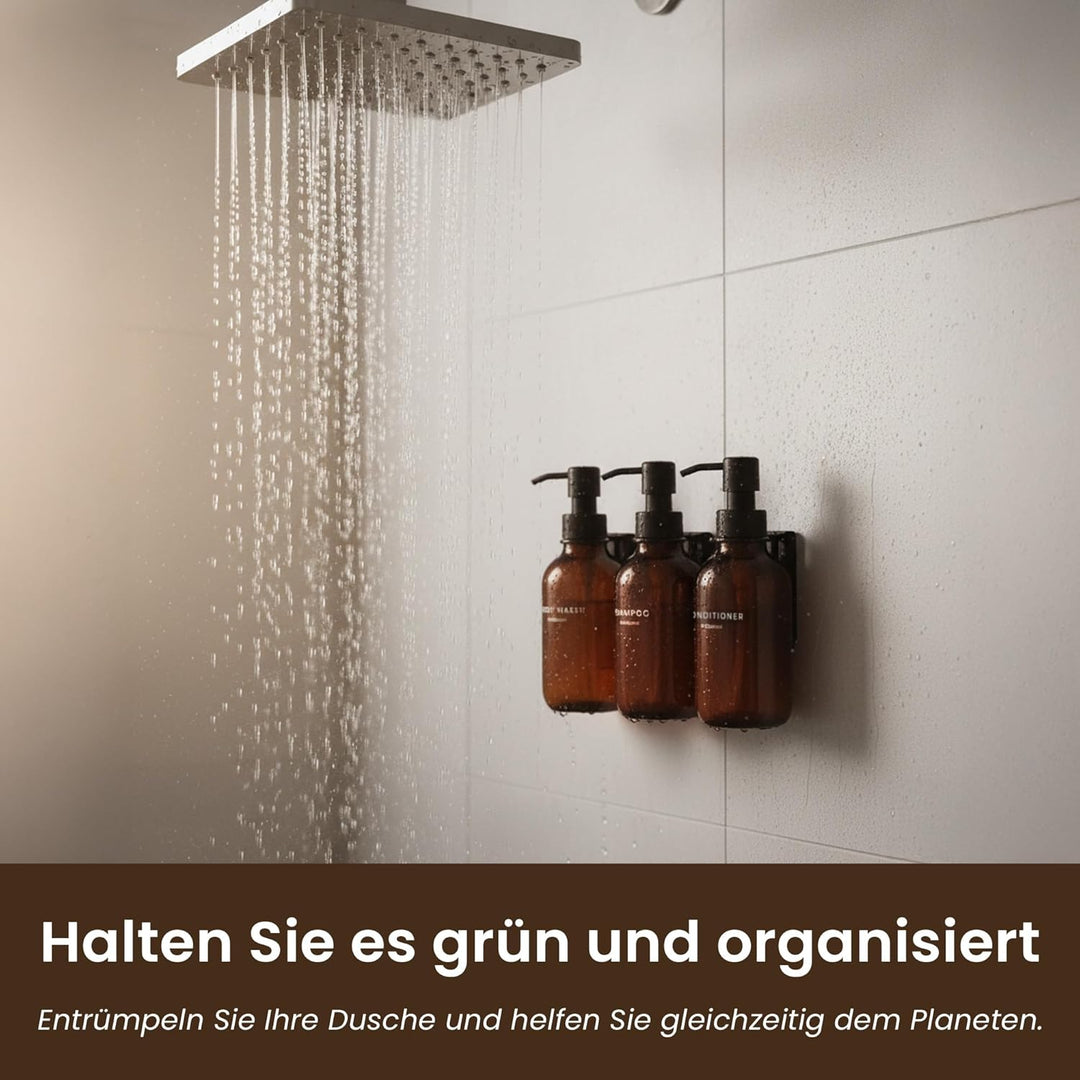 MaisoNovo Shampoo Flaschen zum befüllen – Duschseifen Seifenspender Wandbefestigung – 500 ml Set mit
