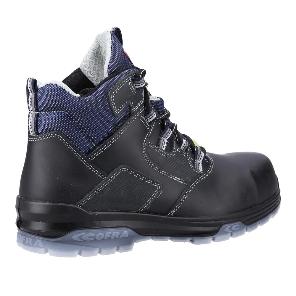 Cofra 20601-000.W43 FUNK BLACK S3 ESD SRC Sicherheitsstiefel, Schwarz/Blau/Grau, Grösse 43