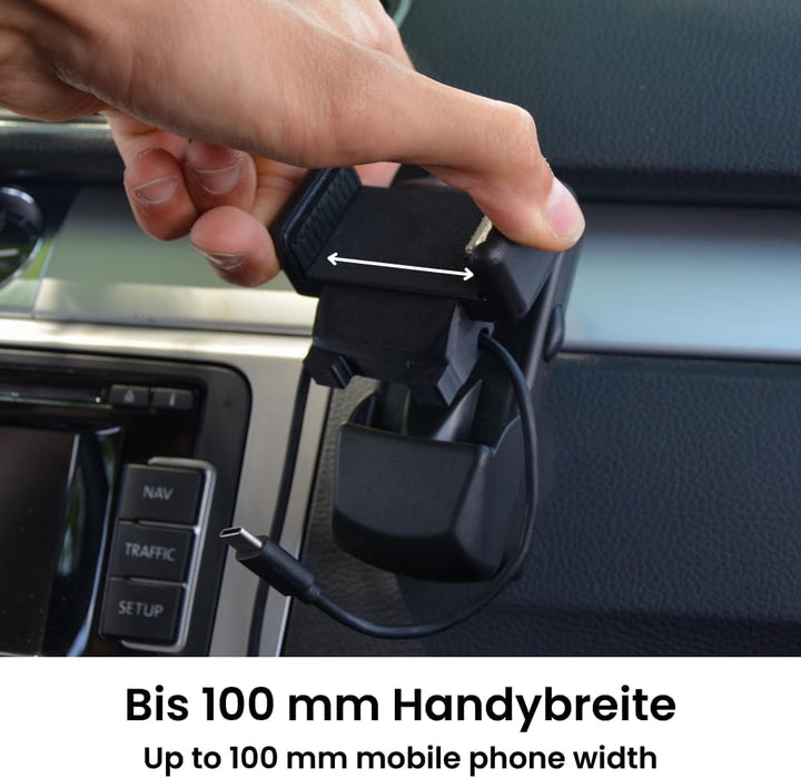 Handyhalterung für VW Aufnahmehalter | Handyvorbereitung | USB-C Ladekabel | Passend für VW Passat,