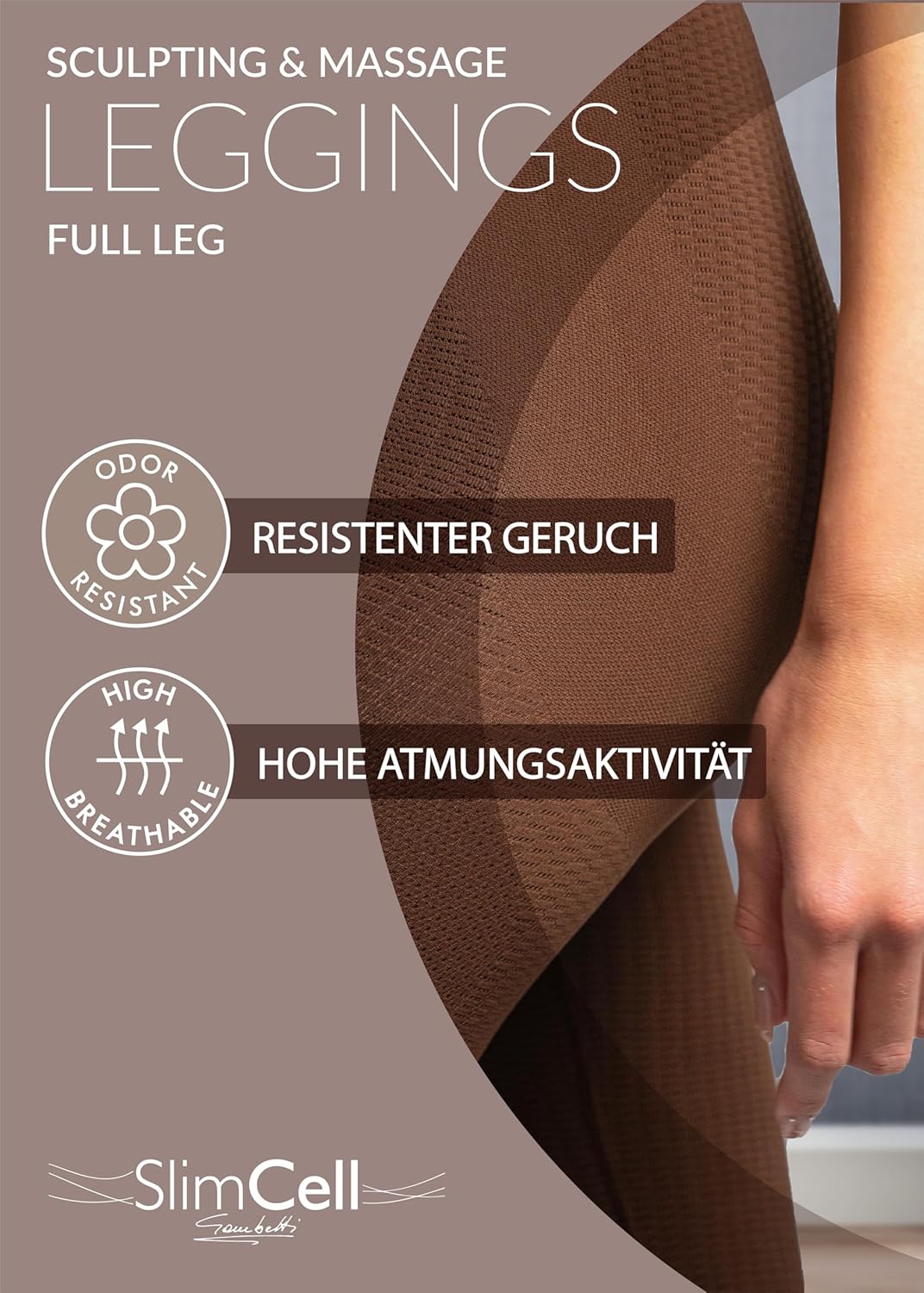 SLIMCELL Anti Cellulite Leggings Damen Draining - Shape Leggings Damen, Mikrofaser Shapewear Bauchwe