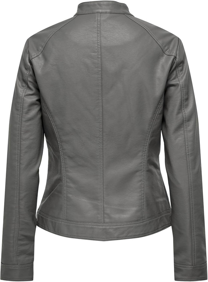 ONLY Damen Onlbandit Faux Leather Biker OTW Noos Jacke 32 Plum Kitten, 32 Plum Kitten