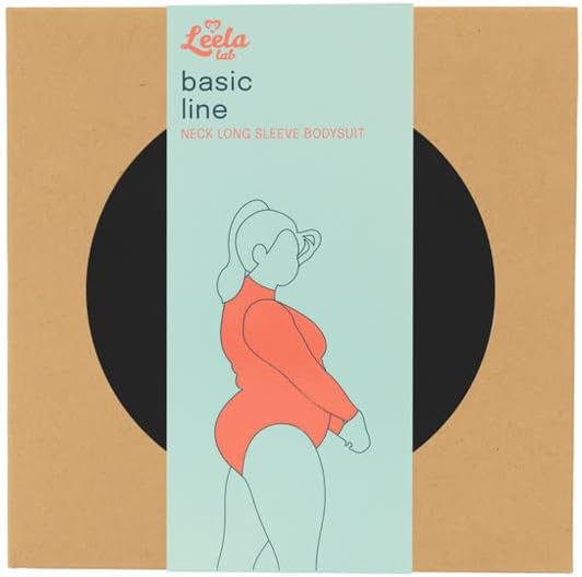 LEELA LAB Langarm Bodysuit mit Rollkragen Damen Grösse Grössen, Verstellbarem Verschluss, Nahtloser