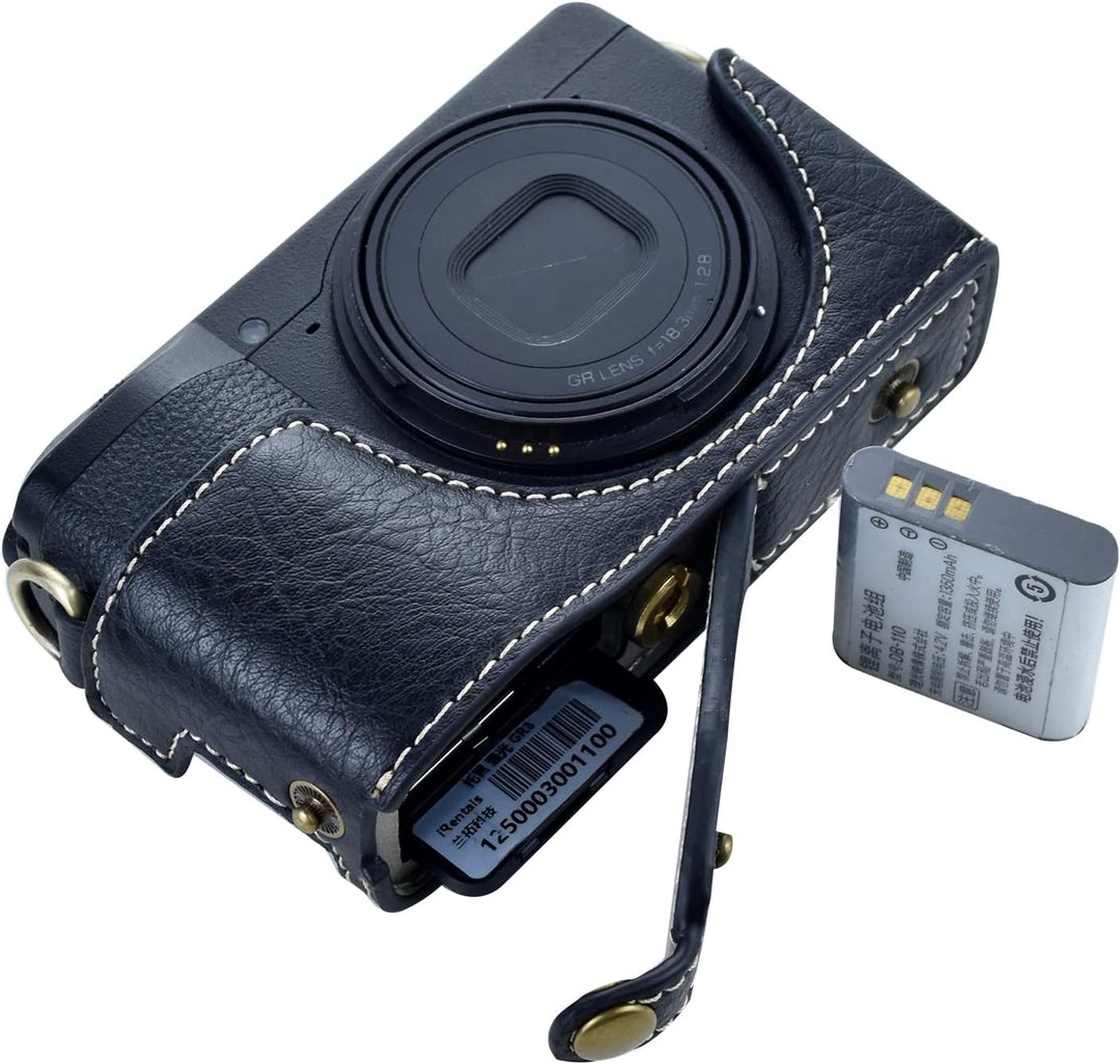 Rieibi Ricoh GR III/GR IIIx Tasche – Vintage PU Leder Kameratasche für Ricoh GR IIIx GR III GRIII GR