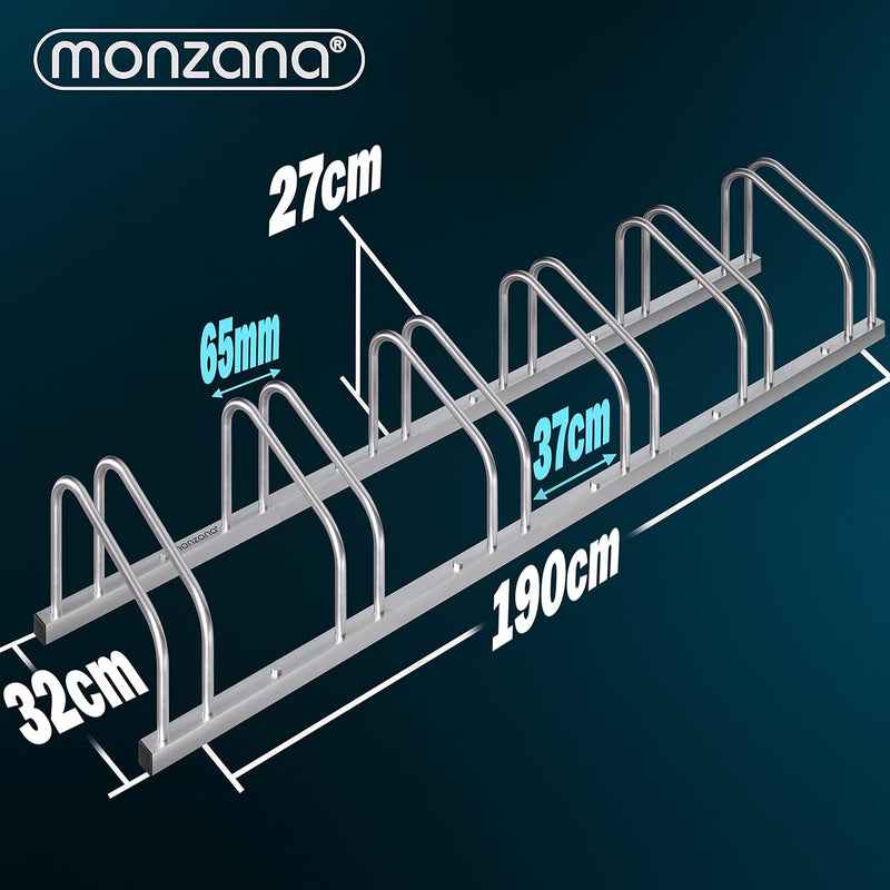 MONZANA® Fahrradständer für 6 Fahrräder 30-65 mm Reifenbreite 37 cm Radabstand Radständer Mehrfachst