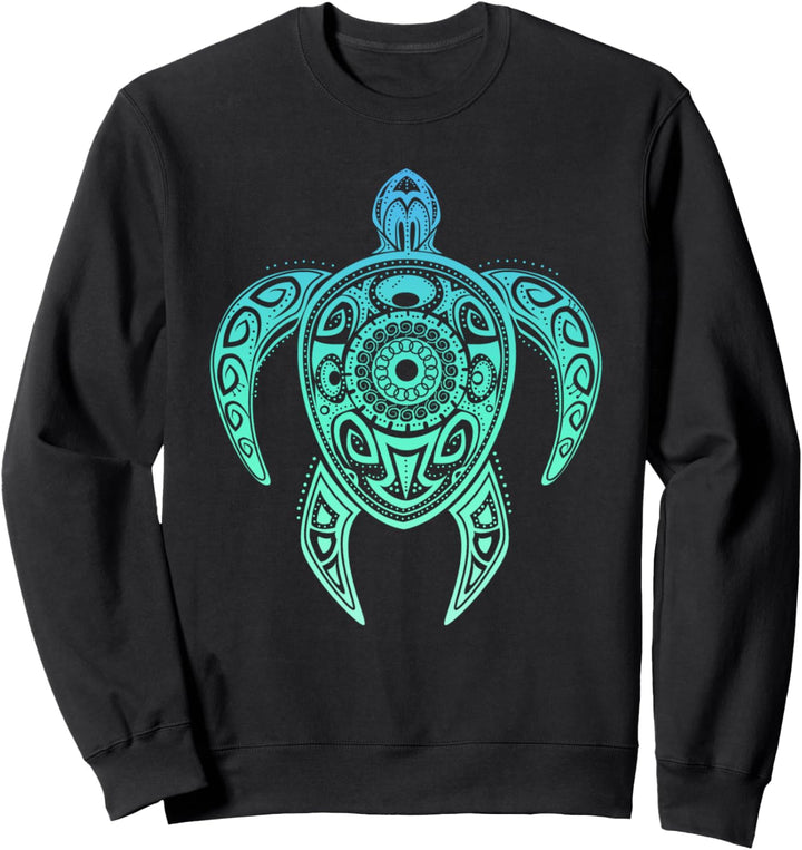 Bunte Schildkröte Aquarell Maori Ozean Scuba S-XXXL Sweatshirt