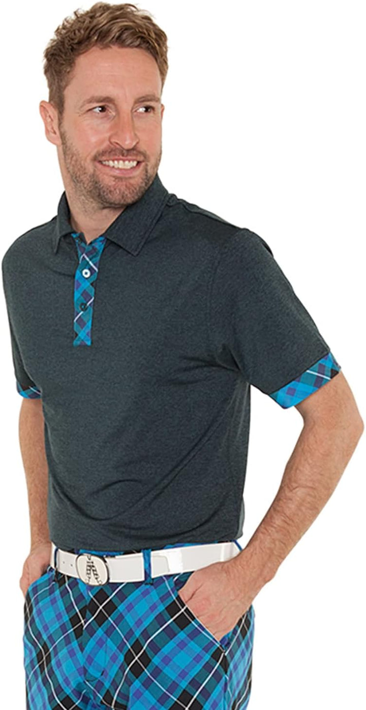 Royal & Awesome Herren Gemusterte Golf-Polo-Shirts Gemusterte Golf-Polo-Shirts S Dunkel Blau, S Dunk