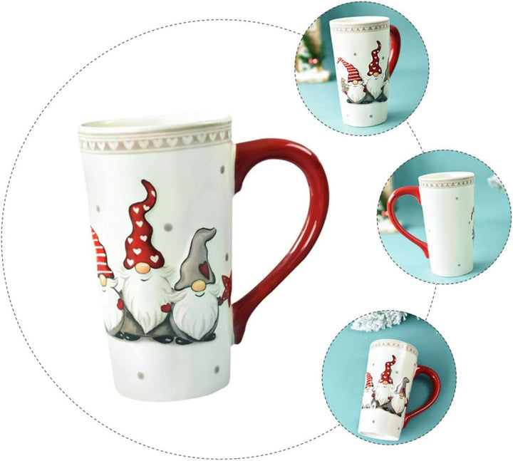 Cabilock Weihnachts Keramik Becher 1Pc Gross Milchklaus Relief Weihnachten Handheld für Gemischt Por