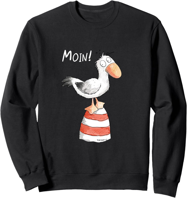 Moin Spruch I Nordsee Leuchtturm mit Möwe Fun Sweatshirt