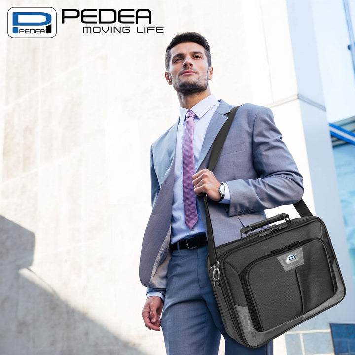 PEDEA Laptoptasche "Premium" Notebook-Tasche bis 17,3 Zoll (43,9 cm) Umhängetasche mit Schultergurt,