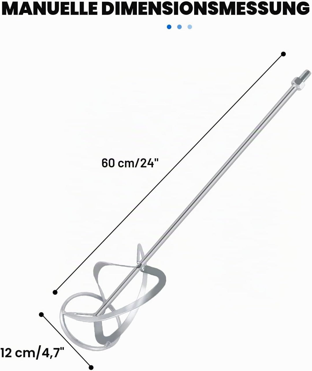 M14-120-600 Rührquirl für 2600 Watt Rührwerk (Farb-Mörtelrührer Betonrührer) - Grösse: 600mm×120mm,