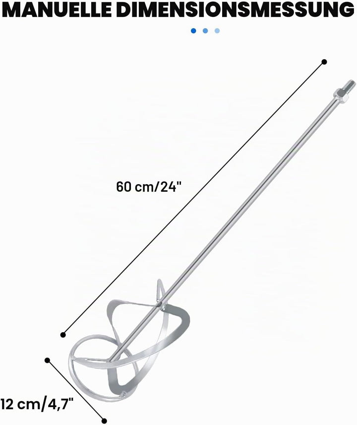 M14-120-600 Rührquirl für 2600 Watt Rührwerk (Farb-Mörtelrührer Betonrührer) - Grösse: 600mm×120mm,
