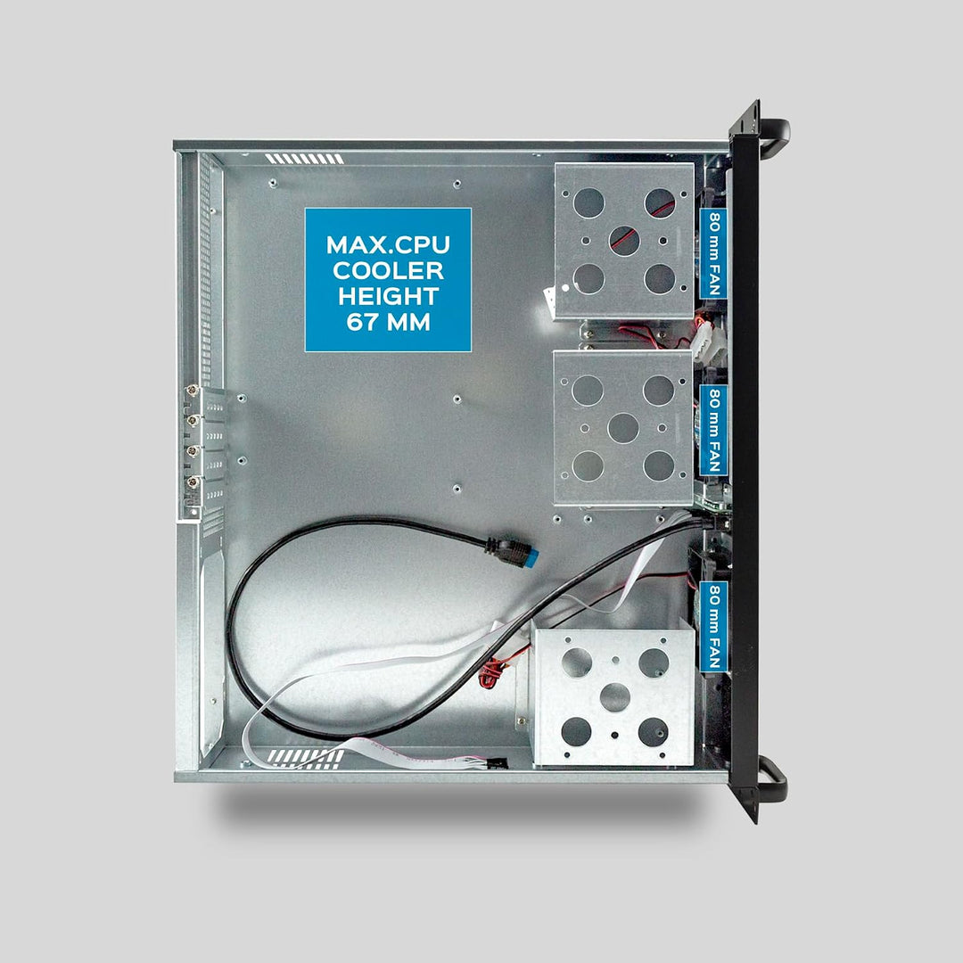 'UNYKAch 2128 19 2U Rack Gehäuse schwarz, Silber Computer-Gehäuse-Gehäuse (Ablage, Server, SGCC, Mic