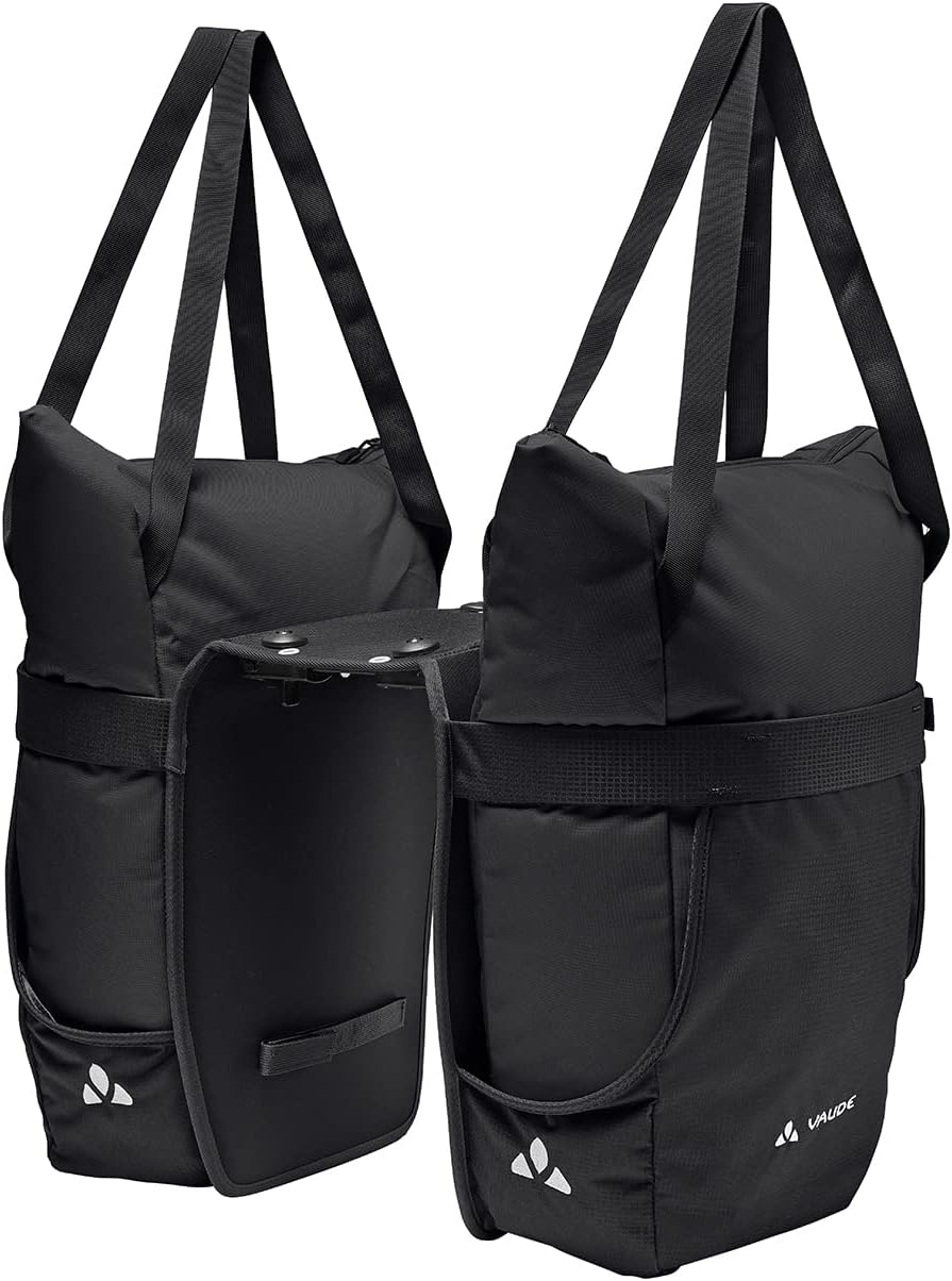 VAUDE Fahrrad 2in1 Hinterradtasche und Einkaufstasche TwinShopper, abnehmbare Einkaufstaschen, 44 Li