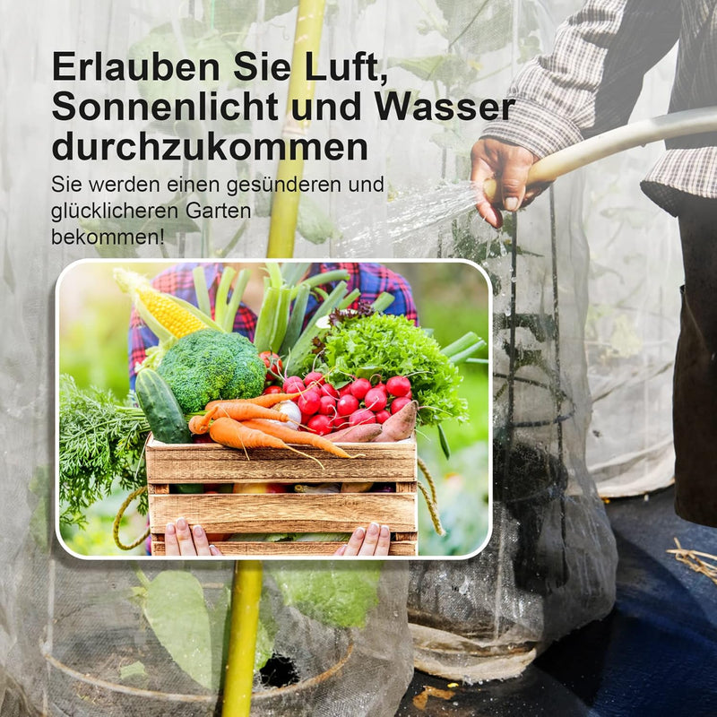 Gemüse Schutznetz Garten Insekten Netz: 3x15m Kulturschutznetz Feinmaschig Pflanzenschutznetz Tunnel