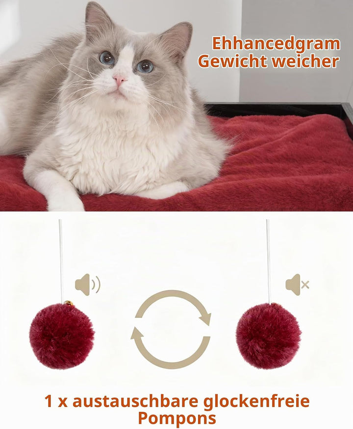FourFurPets 111cm Katzenbaum, moderner Katzenbaumturm, Katzenturm für grosse Erwachsene Hauskatzen,