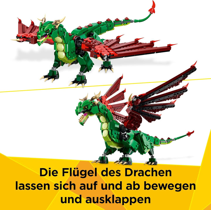 LEGO Creator 3in1 Grüner Drache - Spielzeug - Umbaubar in Spielzeug Seeschlange oder Phönix Figur -