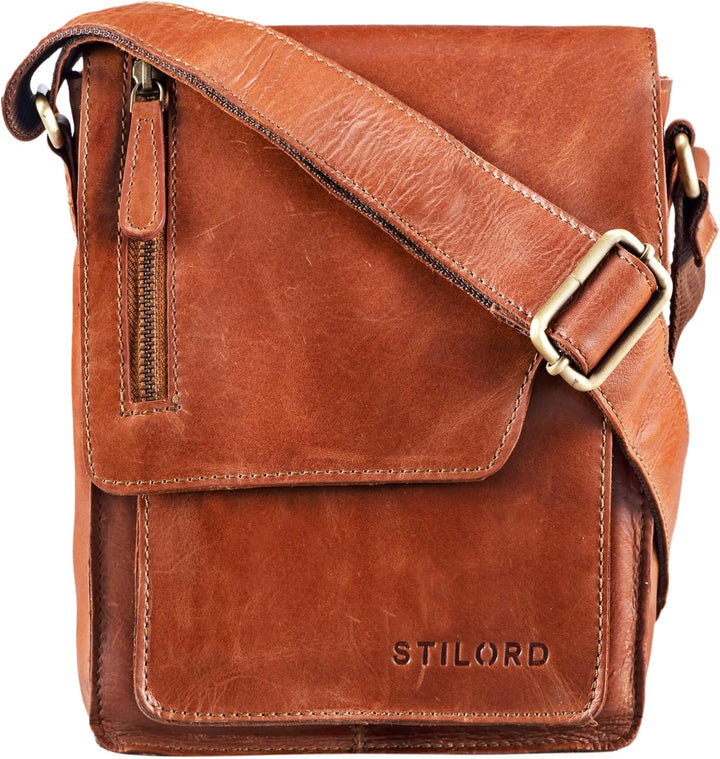 STILORD 'Pete' Umhängetasche Leder klein Männer Schultertasche Vintage Messenger Bag Herren 8,4 Zoll