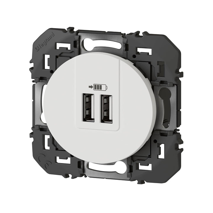Legrand 600343 Doppel-Ladegerät USB Typ A Dooxie, 2,4 A, weisses Finish