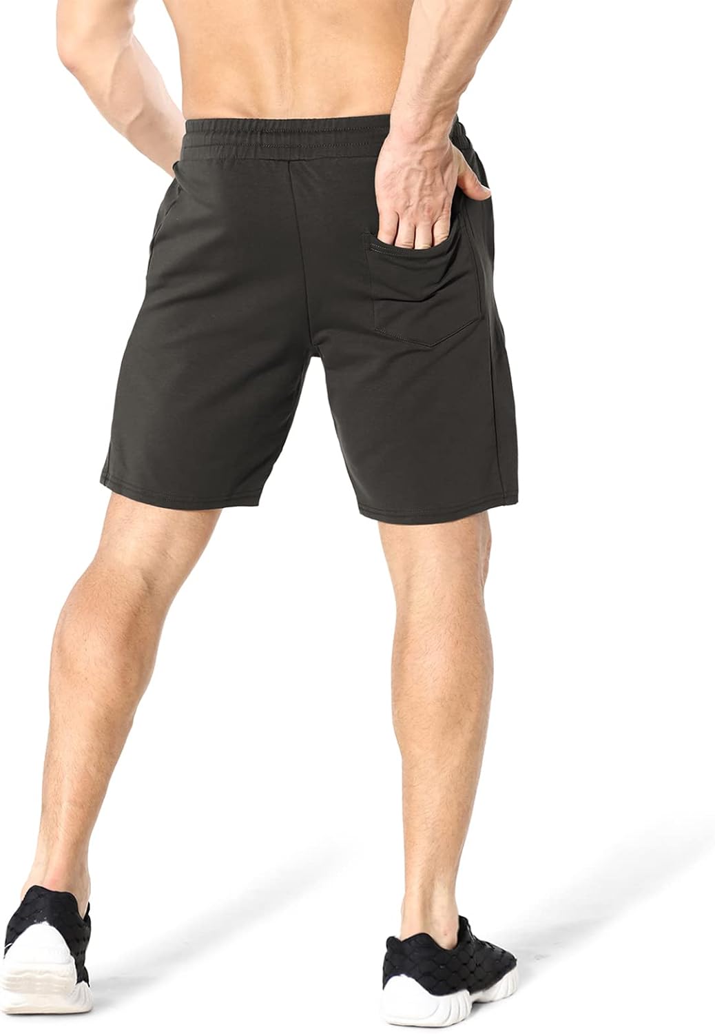 BROKIG Herren-Shorts, Sport, Baumwolle, Laufen, Krafttraining, Fitnessstudio, Fitness, elastischer B