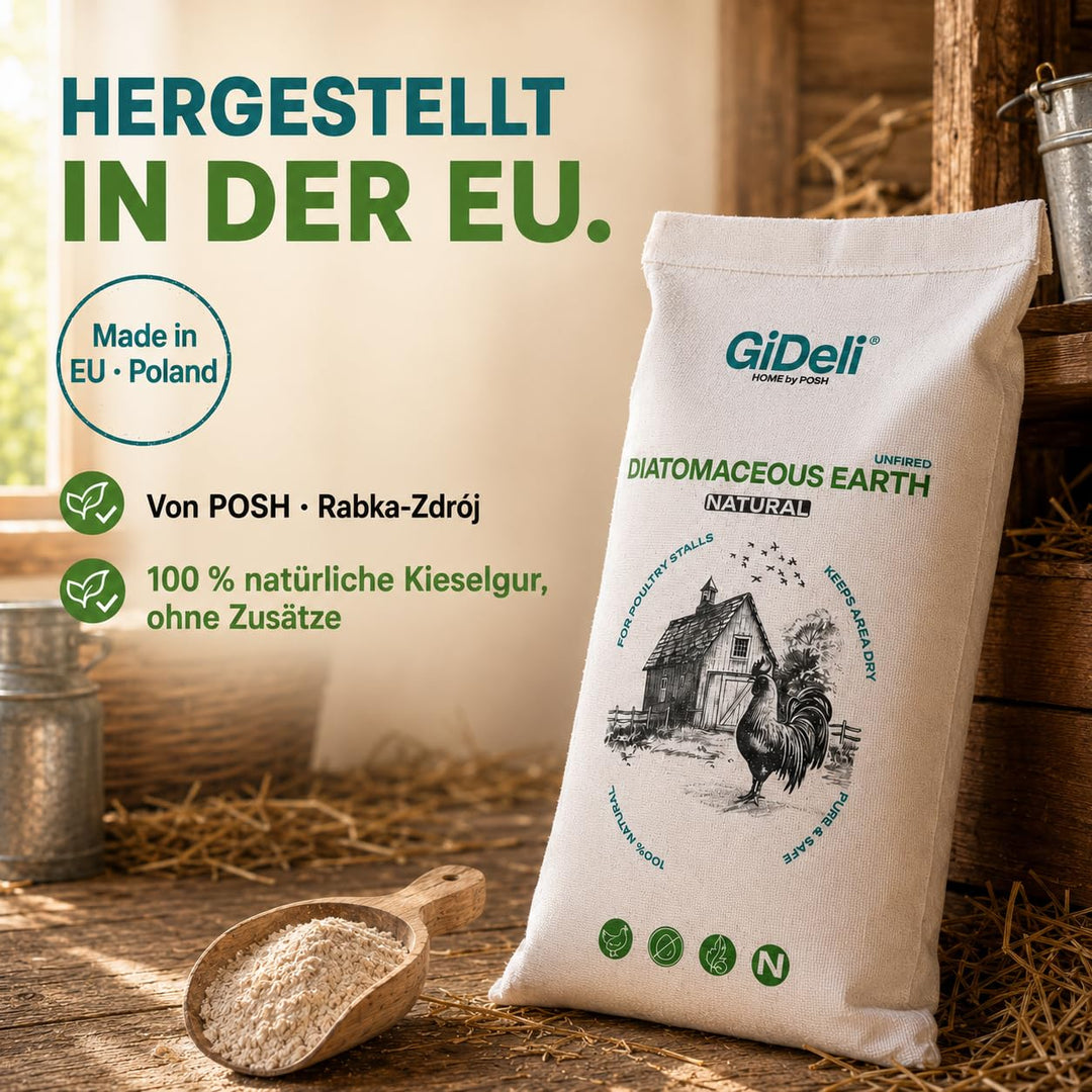 Kieselgur für hühner einstreu Diatomeenerde Pulver Rein unkalziniert gegen die Rote Vogelmilbe 30 kg
