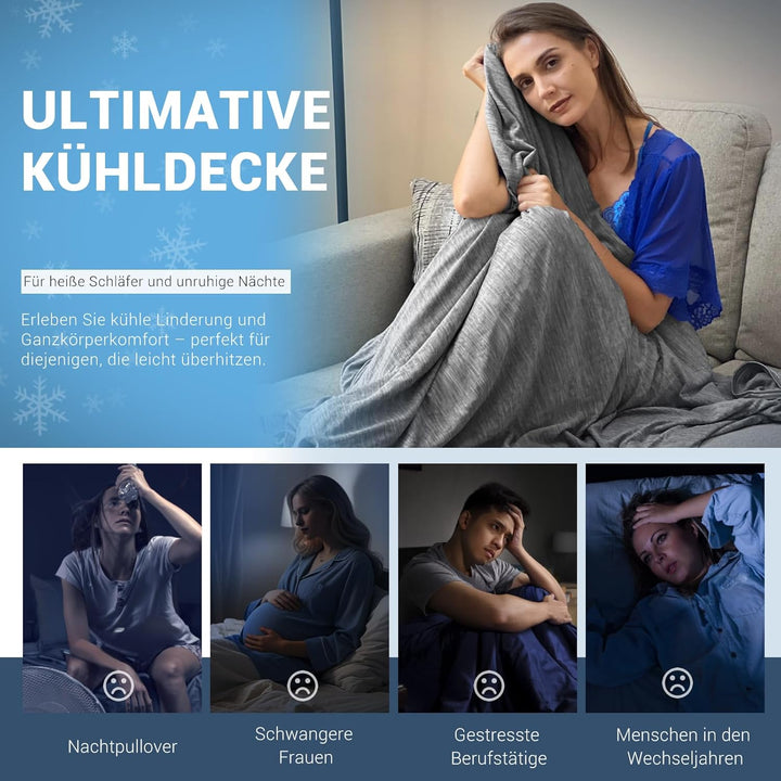 Elegear Kühldecke leichte Sommerdecke, Körper kühl halten, Arc-Chill 3.0 Kühlfasern Q-Max>0,5 Selbst