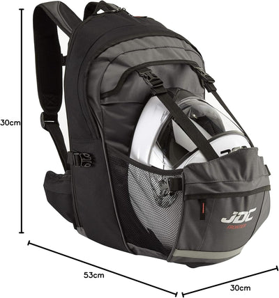 JDC Motorrad Rucksack Wasserdicht mit Helmhalterung/Träger 24Lerweiterbar bis 36L – Frontier