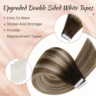 Hetto Balayage Tape in Extensions Echthaar Blond Tape in Extensions Echthaar Remy Tape in Extensions