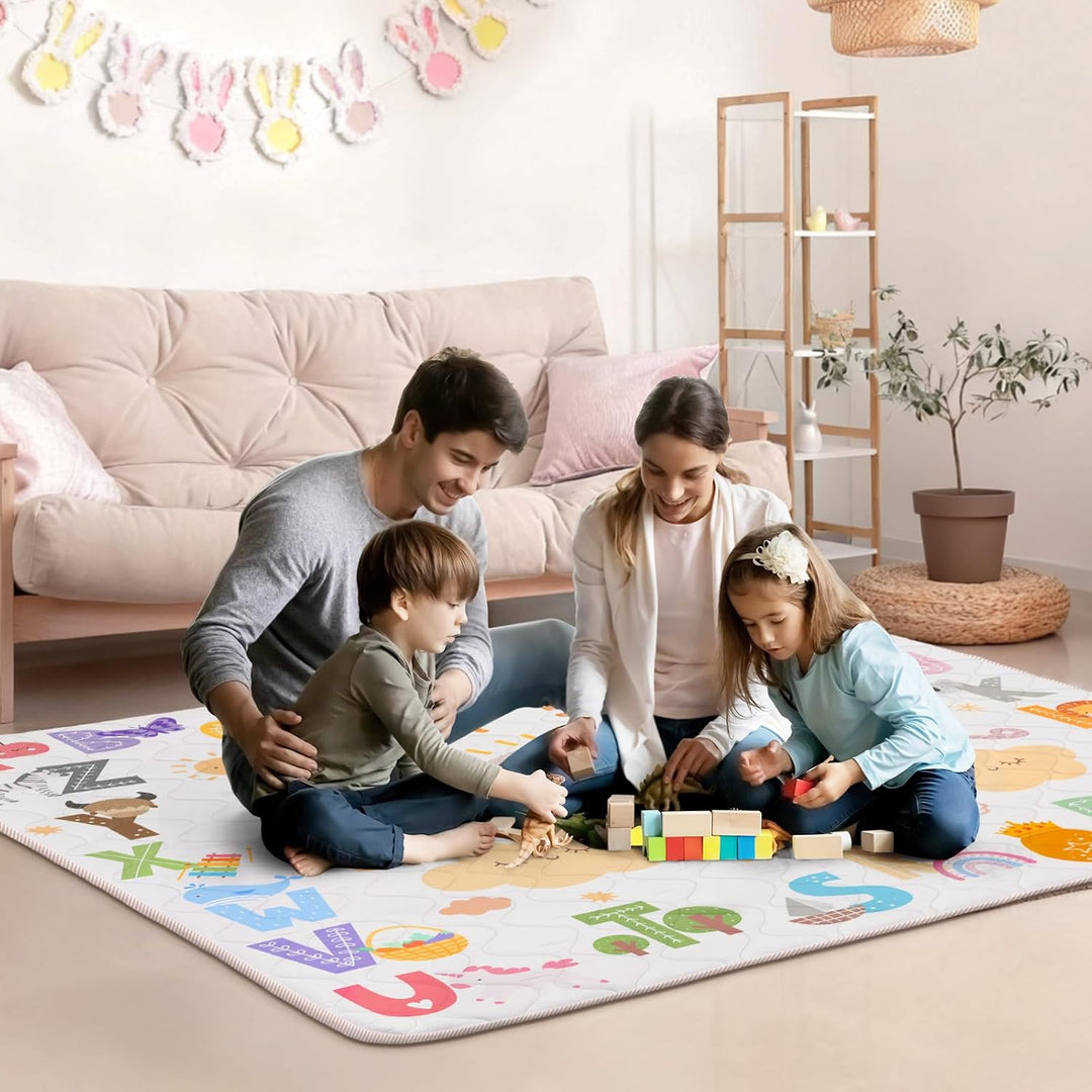 Krabbelmatt Baby 180x150cm,Faltbar Spielmatte Baby, Grosse Weiche Krabbeldecke maschinenwaschbare,Ru