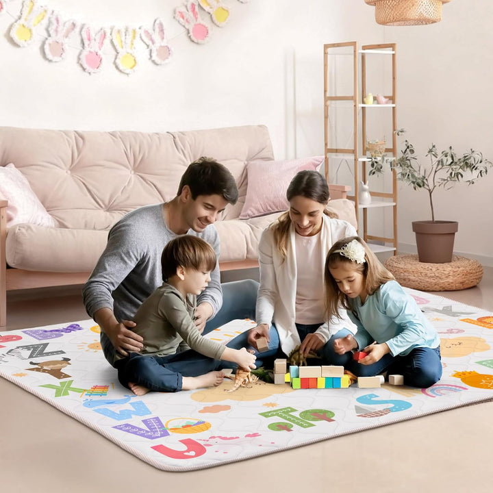 Krabbelmatt Baby 180x150cm,Faltbar Spielmatte Baby, Grosse Weiche Krabbeldecke maschinenwaschbare,Ru