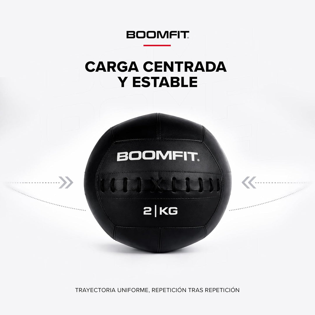 BOOMFIT Unisex-Erwachsene Wall Ball 2Kg Wandball, Black, One Size