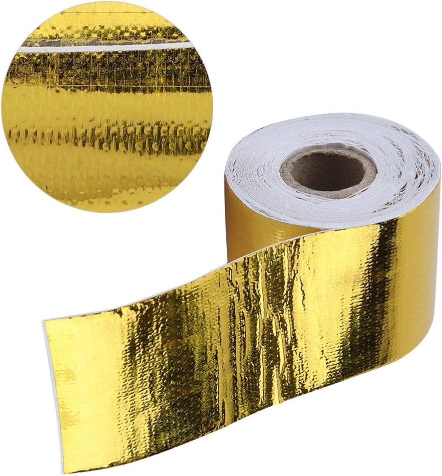 Auto Hitzeschutzfolie, 1 Rolle Goldene Aluminiumfolie Selbstklebend Reflektierendes Hitzeschild Kleb