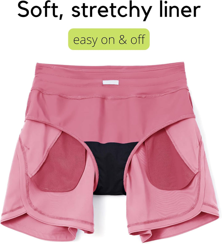 WILLIT Badeshorts Damen Badehose Schwimmen Boardshorts Schnelltrocknend Sommer Bikini Shorts High Wa