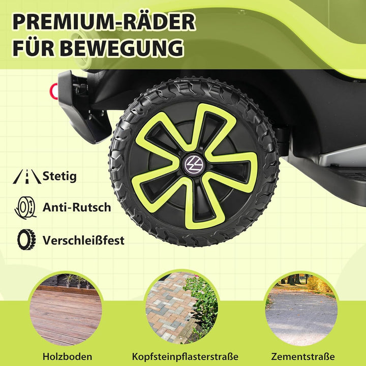 COSTWAY 3 in 1 Volkswagen Rutschauto, Schiebeauto mit verstellbarem Schiebegriff & Sonnendach, Rutsc