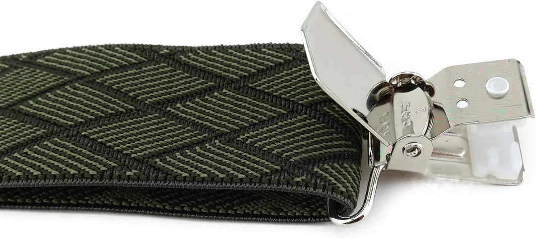 TigerTie Unisex Hosenträger in Y-Form mit 3 extra starken Clips - Farbe in kariert - hochwertige Ver