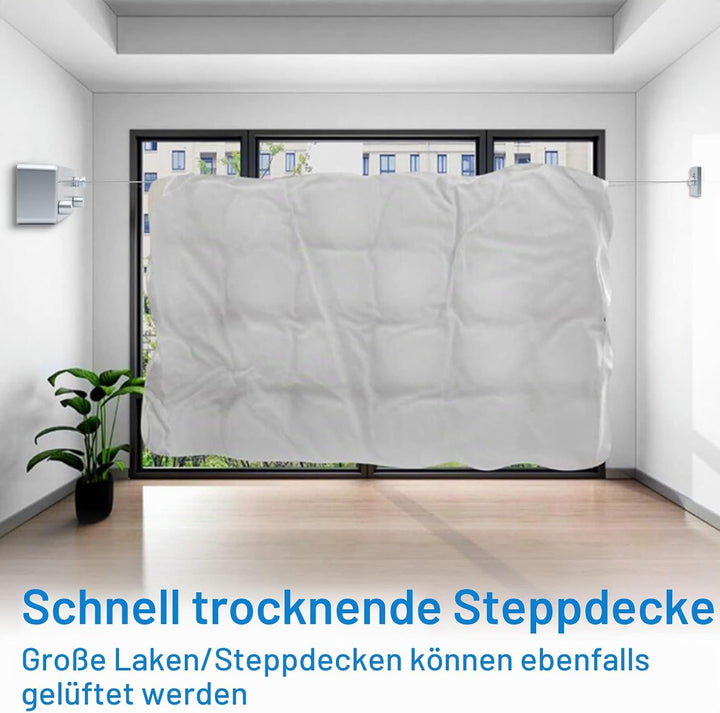 MUYIRTED WÄscheleine Ausziehbar 4.2m Zweileiniger Wandtrockner Schwerlast WÄschestÄnder FÜr WaschkÜc