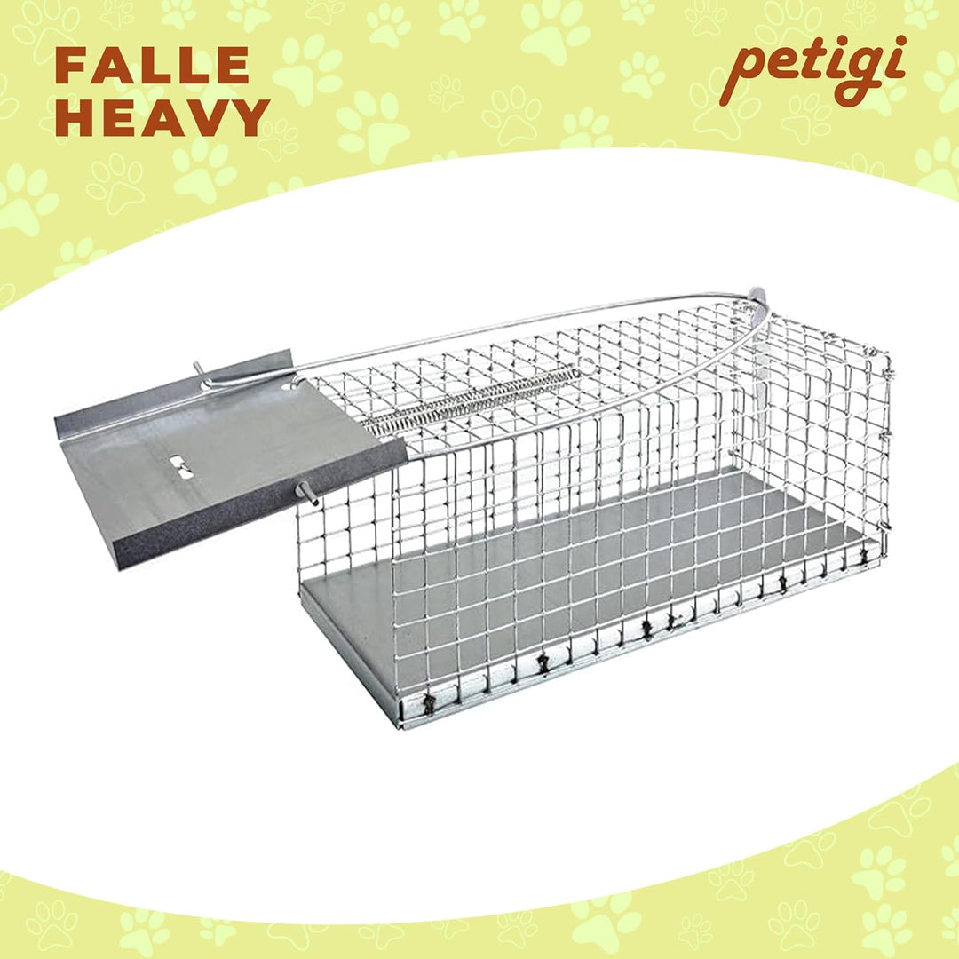 Petigi Tierfalle Lebendfalle für kleine bis mittelgrosse Tiere wie Maus, Katze, Marder, Fuchs, Otter